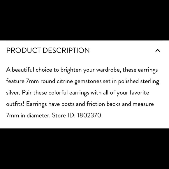 Citrine Studs Sterling Silver Genuine NWOT - Picture 2 of 6